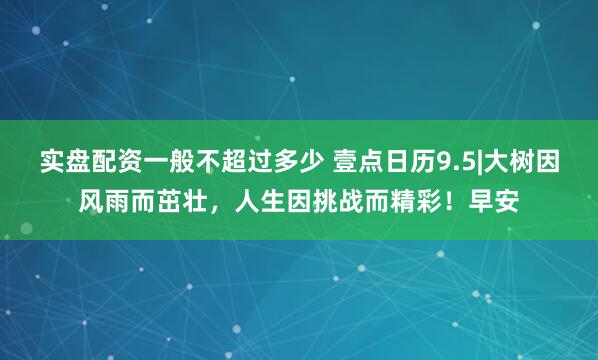 实盘配资一般不超过多少 壹点日历9.5|大树因风雨而茁壮，人生因挑战而精彩！早安
